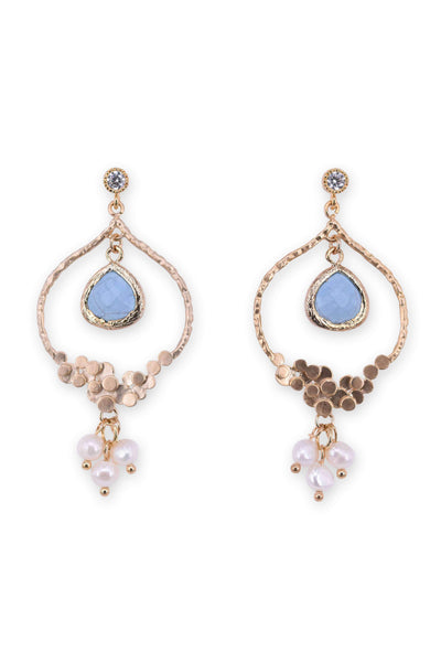 Antique style teardrop statement earrings