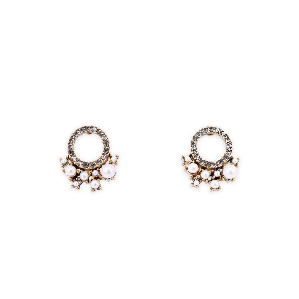 shiny crystal cluster studs