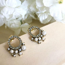 shiny crystal cluster studs