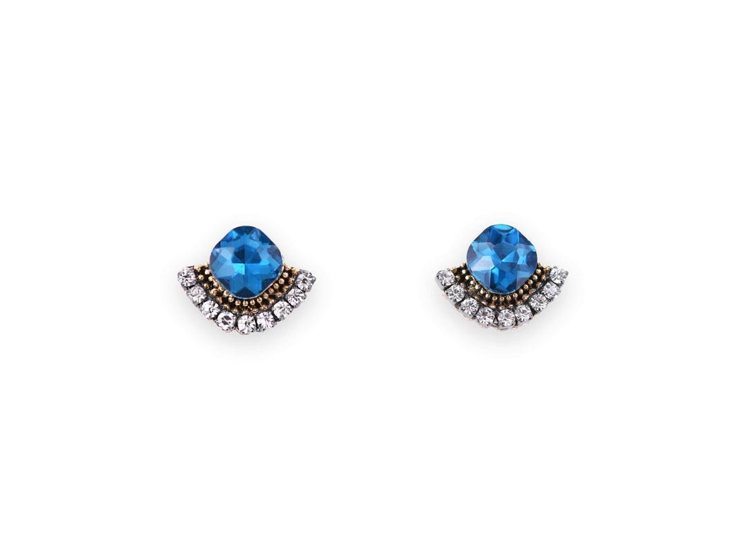 minimalist rebellion round gem studs