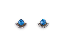 minimalist rebellion round gem studs
