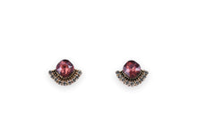minimalist rebellion round gem studs