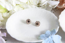 Jet Jem Round Floral  Studs