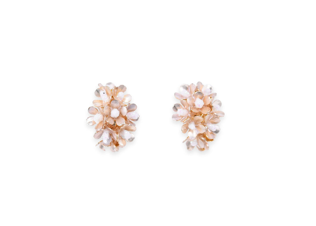 Gloden bouquet round floral studs