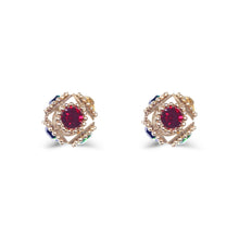 Vintage style round crystal studs