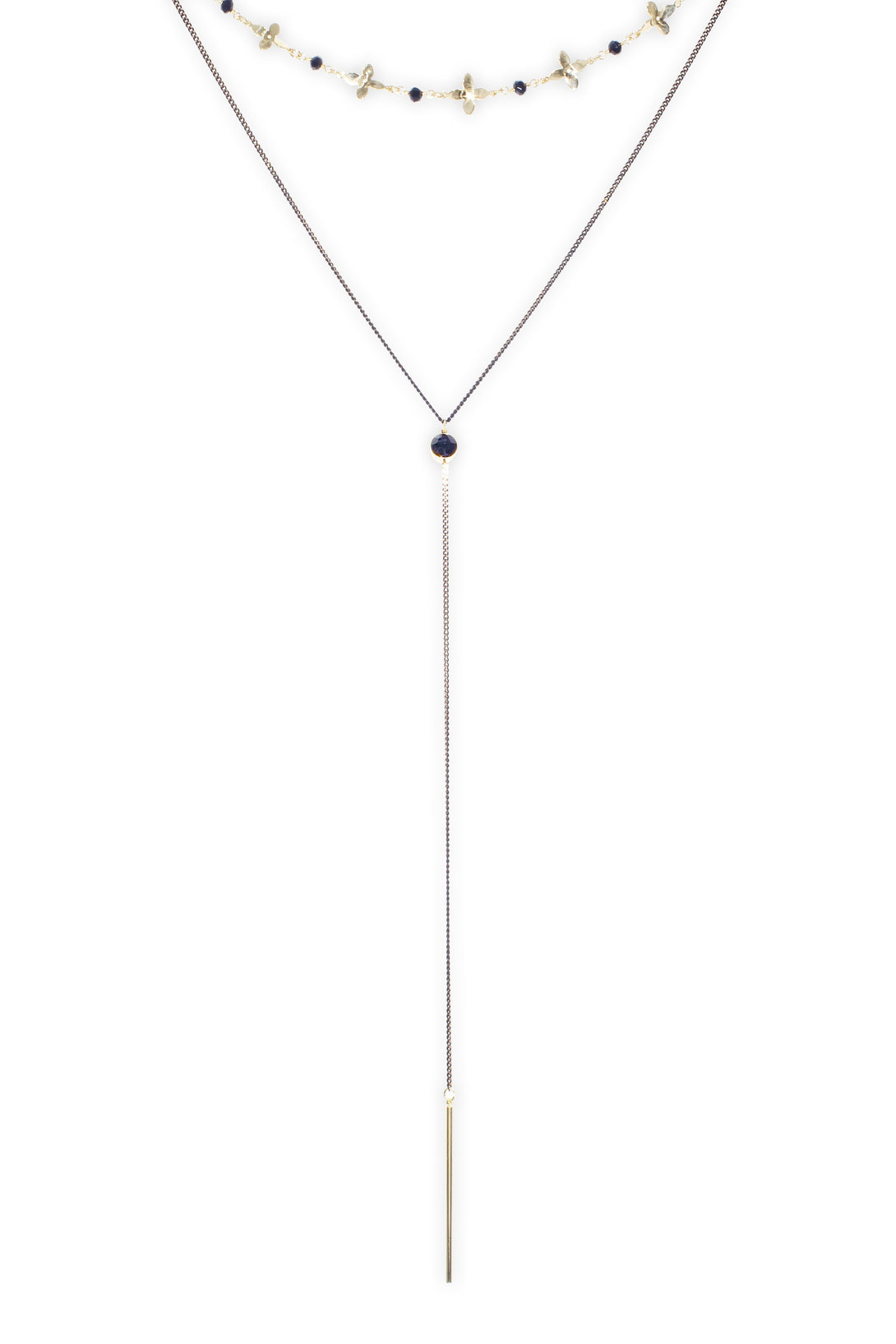 Brass chain Y-shape necklace