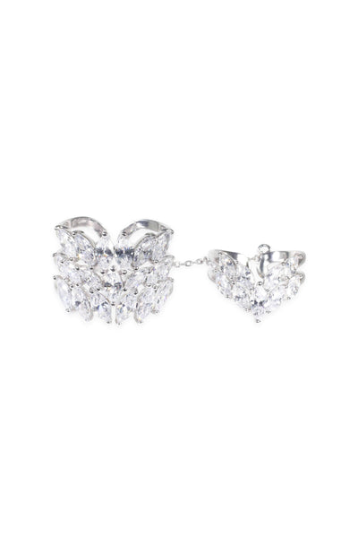 Aquarius crystal two piece ring set