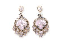 Vintage style rosy marquise drop earrings