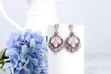Vintage style rosy marquise drop earrings