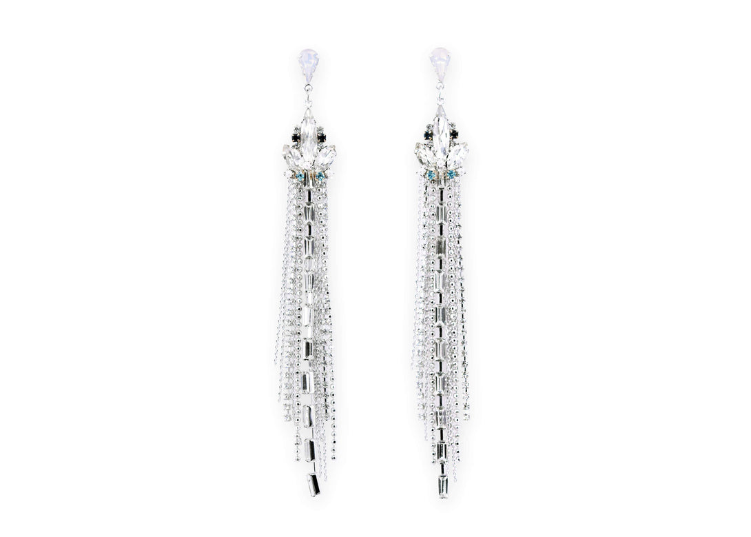 Stunning silver tassel earrings