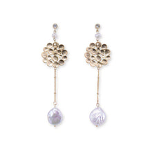 Indian style pearl drop earrings
