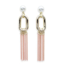 Modern queen pink tassel earrings