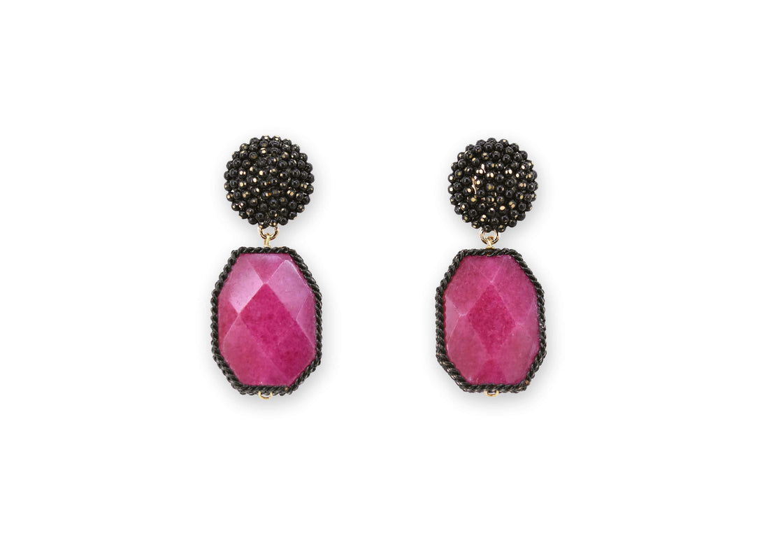 Berry love quartz drop earrings
