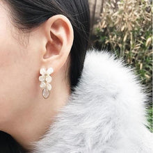 Neat elegance pearl drop earrings