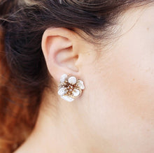 Floral collection round pearl studs