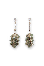 Emerald cluster tassel earrings