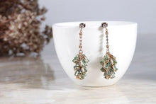 Emerald cluster tassel earrings