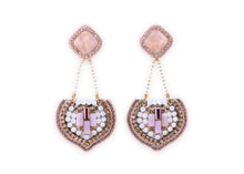 Pink vintage style crystal drops