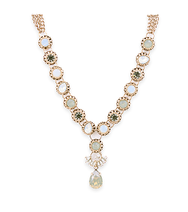 Cubic zirconia gold plate necklace