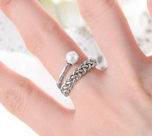 Knit Silver Pearl Ring