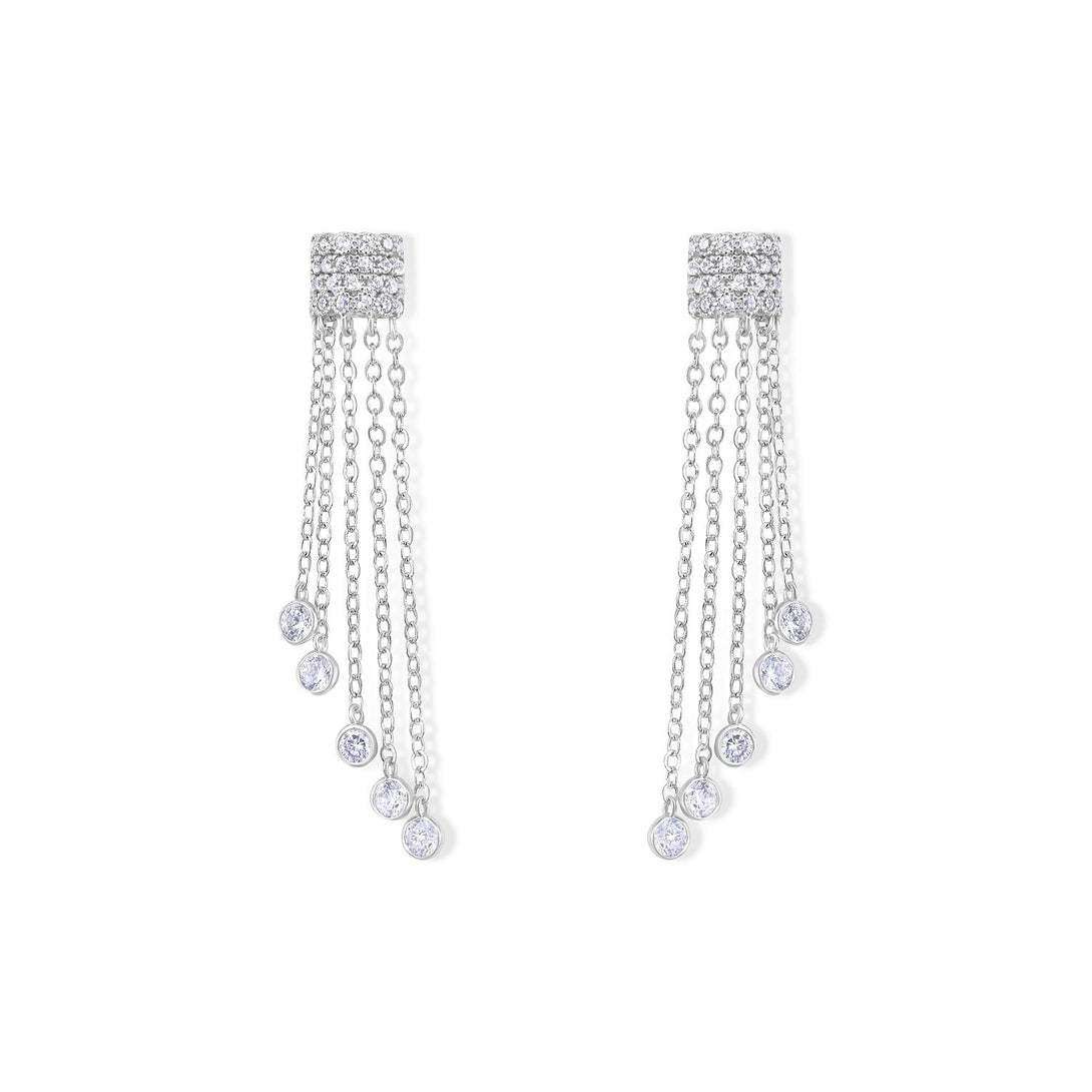 Glamour Set Waterfall Style Drops in Sterling Silver Earrings