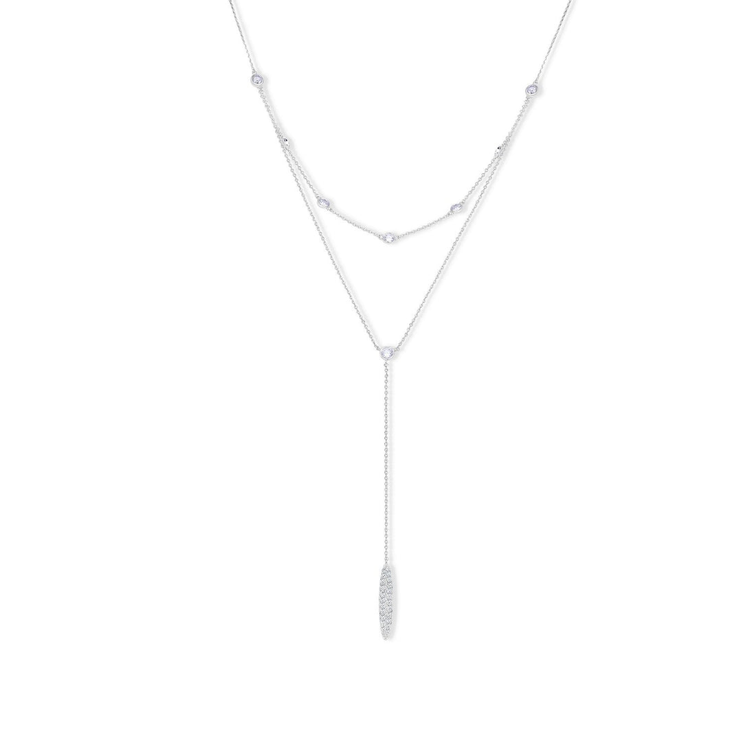 Noble Set Circle-Chained and Stylish Drops in Sterling Silver Necklace
